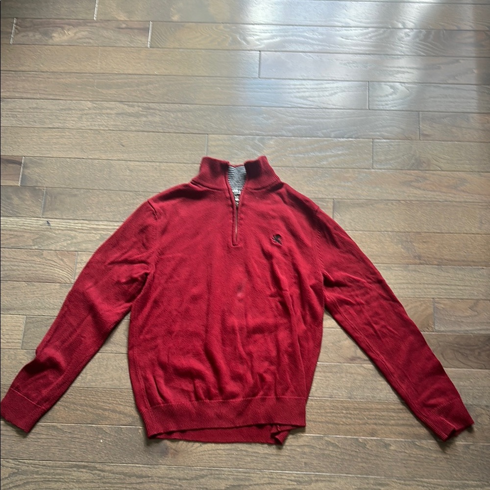 Express Men's Zip-Up Sweater in Rich Red